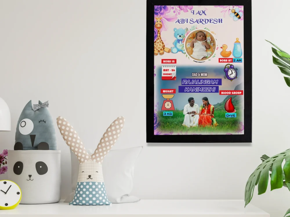 baby birth memories photo frame